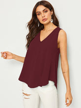 Load image into Gallery viewer, Love God. Store Women Blouses Burgundy / XS evolu V neck Solid Top price
