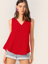 Load image into Gallery viewer, Love God. Store Women Blouses Red / XS evolu V neck Solid Top price
