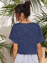 Load image into Gallery viewer, Love God. Store Women Blouses Speckled Print Button Loop Top price

