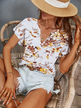 Lade das Bild in den Galerie-Viewer, Love God. Store Women Blouses White / M Floral Print Notched Neck Dolman Sleeve Blouse price

