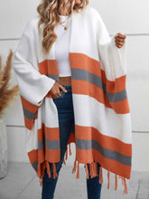Load image into Gallery viewer, Love God. Store Women Cardigans Color Block Fringe Trim Batwing Sleeve Cardigan price
