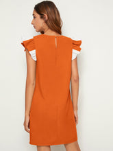 Charger l&#39;image dans la galerie, Love God. Store Women Dresses Ruffle Armhole Colorblock Tunic Dress price
