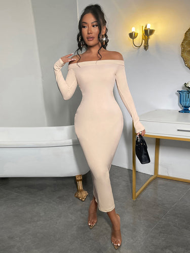 Love God. Store Women Dresses SXY Solid Off Shoulder Bodycon Dress price