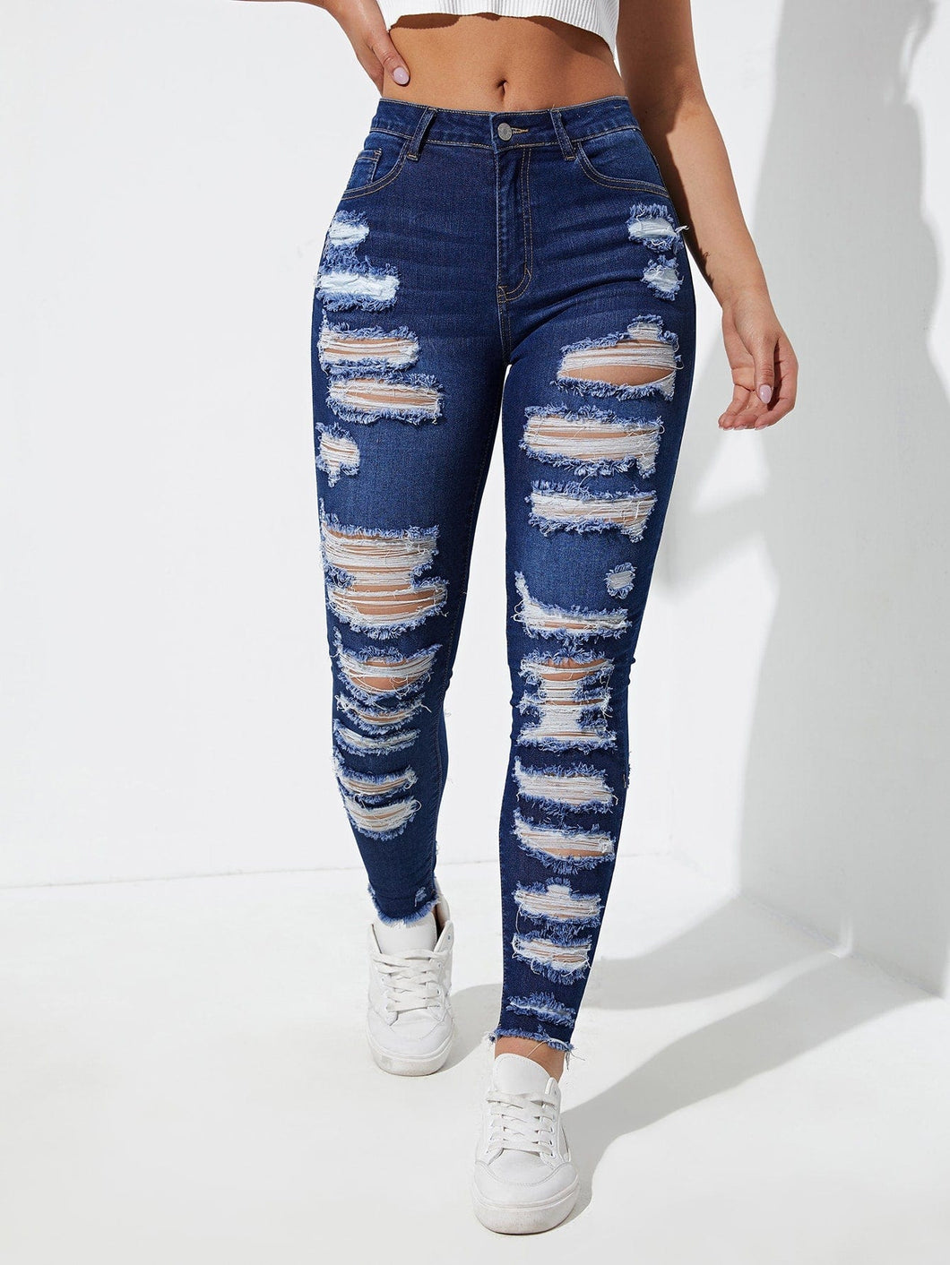 Love God. Store Women Jeans Ladder Distressed Raw Trim Skinny Jeans price