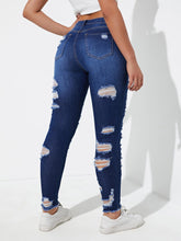 Cargar imagen en el visor de la galería, Love God. Store Women Jeans Ladder Distressed Raw Trim Skinny Jeans price
