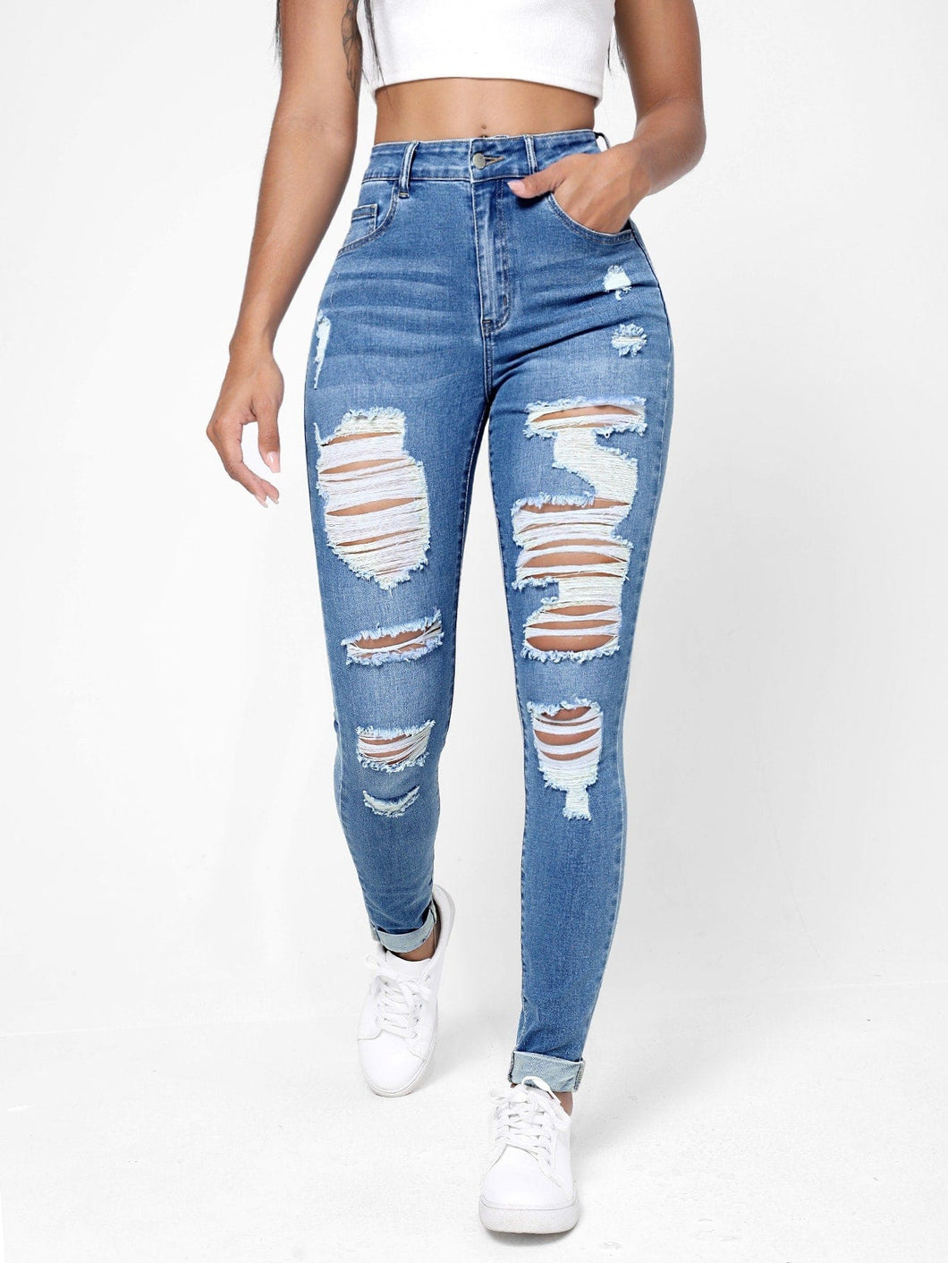 Love God. Store Women Jeans Ripped Frayed Slant Pocket Skinny Jeans price