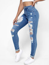 Charger l&#39;image dans la galerie, Love God. Store Women Jeans Ripped Frayed Slant Pocket Skinny Jeans price
