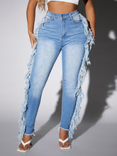 Load image into Gallery viewer, Love God. Store Women Jeans SXY Fringe Trim Skinny Jeans price
