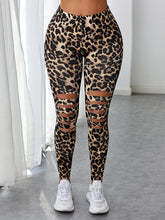 Lade das Bild in den Galerie-Viewer, Love God. Store Women Leggings Leopard Print Cut Out Front Leggings price
