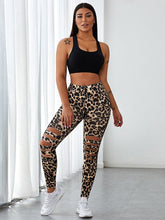 Cargar imagen en el visor de la galería, Love God. Store Women Leggings Leopard Print Cut Out Front Leggings price
