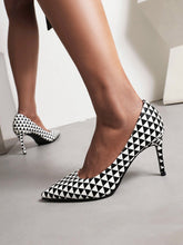 Load image into Gallery viewer, Love God. Store Women Pumps Geometric Pattern Stiletto Heeled Court Pumps price
