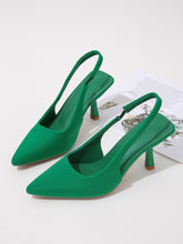 Load image into Gallery viewer, Love God. Store Women Pumps Green / CN35 Stiletto Heeled Slingback Pumps price
