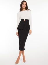 Charger l&#39;image dans la galerie, Love God. Store Women Skirts Black-2 / XS Zipper Back Split Hem Peplum Skirt price
