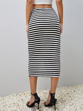 Cargar imagen en el visor de la galería, Love God. Store Women Skirts Striped Knot Front Split Hem Skirt price
