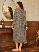 Cargar imagen en el visor de la galería, Love God. Store Women Sleepwear Leopard Open Front Robe Cami Dress PJ Set price
