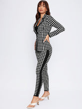 Charger l&#39;image dans la galerie, Love God. Store Women Suit Sets Houndstooth Print Blazer Pants Suit Set price
