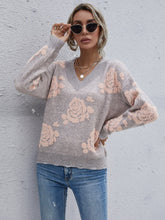 Cargar imagen en el visor de la galería, Love God. Store Women Sweaters Floral Pattern Batwing Sleeve Sweater price
