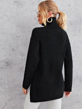 Lade das Bild in den Galerie-Viewer, Love God. Store Women Sweaters Solid High Neck Split Hem Sweater price
