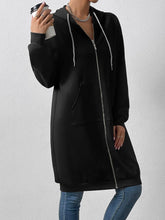 Charger l&#39;image dans la galerie, Love God. Store Women Sweatshirts Zip Up Drop Shoulder Drawstring Longline Hoodie price
