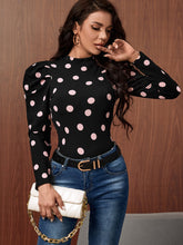 Load image into Gallery viewer, Love God. Store Women T-Shirts Polka Dot Leg of mutton Sleeve Tee price

