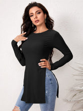 Load image into Gallery viewer, Love God. Store Women T-Shirts Ribbed Knit Split Hem Tee price
