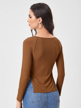 Load image into Gallery viewer, Love God. Store Women T-Shirts SXY Raglan Sleeve Split Hem Rib knit Tee price
