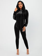Lade das Bild in den Galerie-Viewer, Love God. Store Women Two-piece Outfits Black / XS Velvet Drop Shoulder Hoodie Pants Set price
