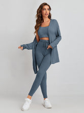 Charger l&#39;image dans la galerie, Love God. Store Women Two-piece Outfits Dusty Blue / XS Waffle Knit Tank Top And Leggings Set With Coat price

