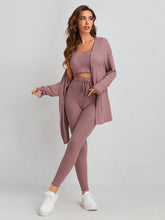 Charger l&#39;image dans la galerie, Love God. Store Women Two-piece Outfits Dusty Pink / XS Waffle Knit Tank Top And Leggings Set With Coat price
