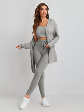 Charger l&#39;image dans la galerie, Love God. Store Women Two-piece Outfits Light Grey / XS Waffle Knit Tank Top And Leggings Set With Coat price
