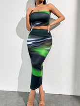 Cargar imagen en el visor de la galería, Love God. Store Women Two-piece Outfits Multicolor-4 / XS SXY Colorblock Tube Crop Top Skirt price
