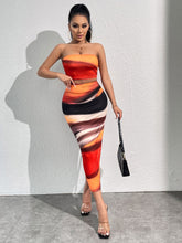 Cargar imagen en el visor de la galería, Love God. Store Women Two-piece Outfits Multicolor-5 / XS SXY Colorblock Tube Crop Top Skirt price
