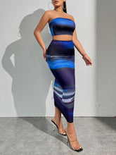 Cargar imagen en el visor de la galería, Love God. Store Women Two-piece Outfits SXY Colorblock Tube Crop Top Skirt price
