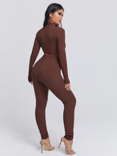 Lade das Bild in den Galerie-Viewer, Love God. Store Women Two-piece Outfits SXY Mock Neck Slogan Graphic Crop Top Leggings Set price
