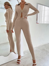 Cargar imagen en el visor de la galería, Love God. Store Women Two-piece Outfits Zip Up Top Leggings Set price
